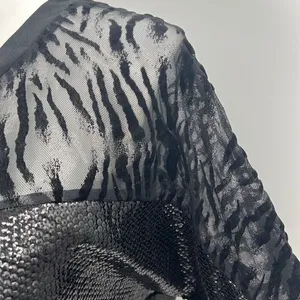 MEK XL black sequin zebra print mesh top thumbnail 2