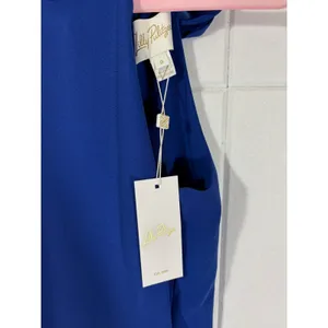 Lilly Pulitzer Alaric Maxi Dress Blue Med Halter Bow Back 017058 Size 0 thumbnail 5