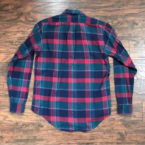 vintage • Polo Ralph Lauren 90s plaid buttondown shirt green red navy cotton thumbnail 5