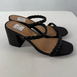 Dolve Vita Braided Block Heel Sandal in Black Size 8‎ thumbnail 4