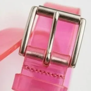 Forever 21 Red Faux Leather Belt Silver Buckle Y2K Indie Sleaze thumbnail 5