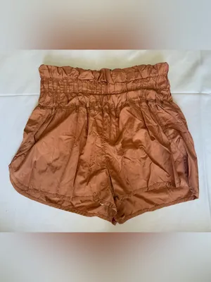 Free People Movement The Way Home Shorts in Rust Orange Size Large thumbnail 2