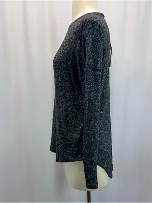 Quince Women's Long Sleeve Heathered Gray Crewneck Top XS Cozy Flowknit Breeze thumbnail 3