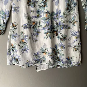 Ontwelfth Dainty Coastal Spring Floral‎ Long Sleeve Wrap Mini Dress Small White thumbnail 9