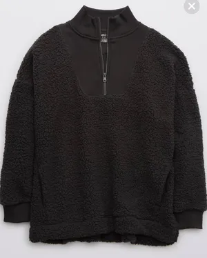 Aerie Dream Sherpa Quarter Zip Pullover Sweatshirt Women’s Small thumbnail 1