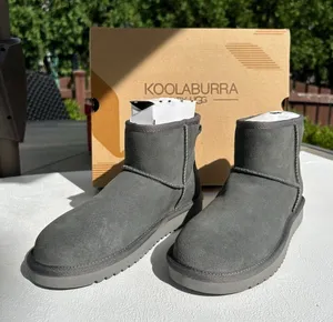 Koolaburra by UGG Short Gray Suede Boots Size 5 Women’s Shearling Lined with Box thumbnail 1