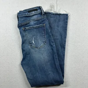 Risen Women’s High Rise Distressed Jeans Size 29 Raw Hem Skinny Ankle thumbnail 2