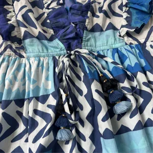Figue Denissa Patchwork Mini Dress Blue Size XS thumbnail 7