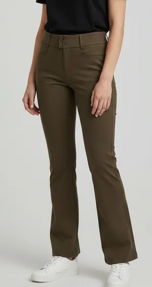 NWOT Halara bootcut stretch work pants brown small thumbnail 1