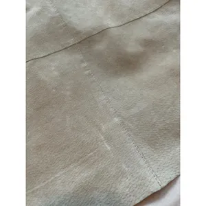 i.e. Tan Suede Leather Mini Skirt A-Line Beige Size 16 Vintage Style thumbnail 7