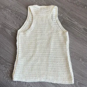 Madewell Crochet Knit Sweater Top Small White Sleeveless Flaw thumbnail 8