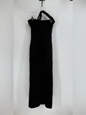 Babyboo black maxi dress with mesh scarf accent size medium thumbnail 2