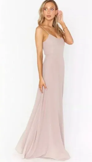 NWT Show Me Your Mumu Faith Chiffon Long Maxi Dress M Soft Beige thumbnail 1