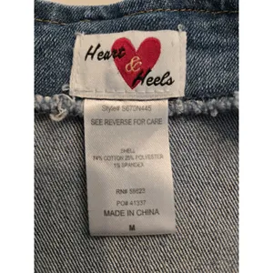 Heart & Heels Medium Denim Bustier Dress Button Sweetheart Stretch Jean Mini M thumbnail 7