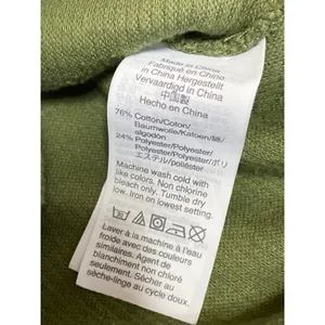 Madewell Elwood Women's Olive Green Rib Knit Knot Long Sleeve Sweater Top Size M thumbnail 4
