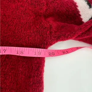 Rails Aries Lightning Bolt Wool Cashmere Blend Sweater Cozy‎ Red White sz M thumbnail 6