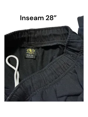 Athletic Works Men's Black Fleece Cuffed Jogger Sweatpants Size M (32-34) Inseam 28" thumbnail 2