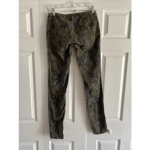 Free People Camo Skinny Corduroy Pants Womens‎ Size 25 Green Camo Cotton Y2K thumbnail 5