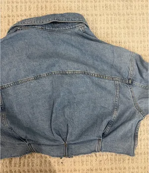 ZARA Jean Jacket Cropped Blue thumbnail 4