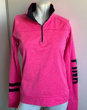 PINK Victoria’s Secret medium 1/4 zip pullover top thumbnail 1