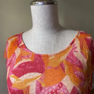 Cynthia Rowley Women's 100% Linen Botanical Floral Top Blouse Cottage Boho Sz L thumbnail 12