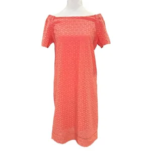 LAUREN Ralph Lauren Coral Eyelet Off Shoulder Shift Dress 2 100% Cotton‎ Summer thumbnail 2