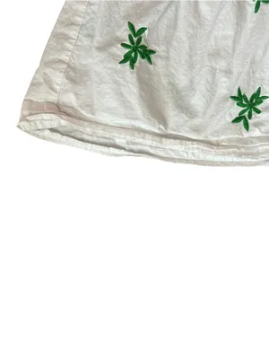 Anthropologie Women’s Somerset White Green Embroidered Cap Sleeve Mini Dress S thumbnail 8