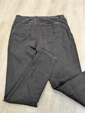 Seven For All Mankind Black High Rise Skinny Jeans Size 12 thumbnail 2