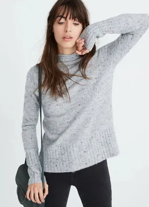 Madewell Gray Smoke Wool Donegal Inland Turtleneck Sweater XS thumbnail 1