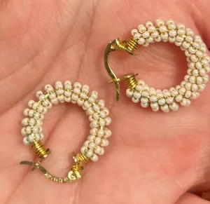 Beaded earrings Gold thumbnail 1