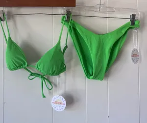 Grey Bandit x Ana Neon Green Ribbed Bikini Set M thumbnail 1