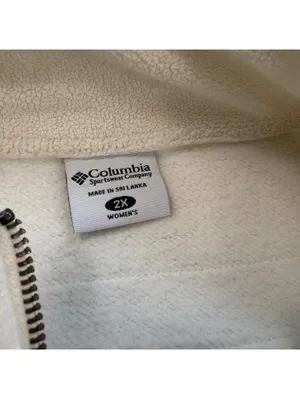 Y2K Columbia Women’s 2X Cream Fleece Lined Full Zip Jacket Insulated Omni Shield thumbnail 4