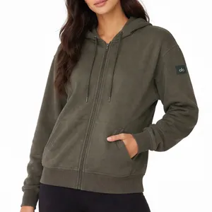 Alo Yoga Full Zip Sweatshirt Green thumbnail 1