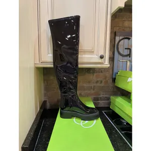 SAM EDELMAN Lydia Black Patent Knee Over the Boot Size 7 thumbnail 5