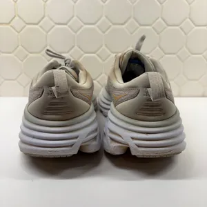 Hoka Bondi 8 Sneakers Womens 8 Grey Peach 1127952 HMLR Road Running Shoes thumbnail 3