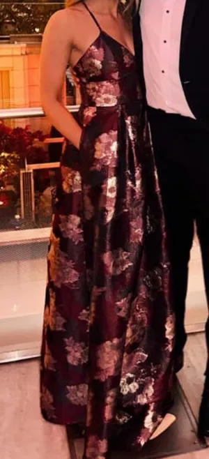 Hutch Merlot Floral Gown thumbnail 1