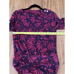 Tory Burch Etta Dress NAVY AZOLLA COMBO in Floral Print Long sleeve Size small thumbnail 8