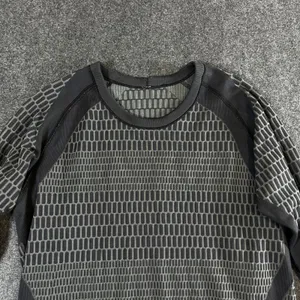 Lululemon Rest Less Pullover Long Sleeve Top Black Grey Honeycomb Size 6 thumbnail 8
