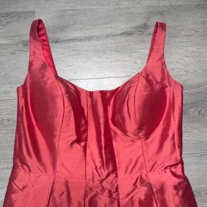 Jenny Yoo Collection‎ Red 100% Silk Shantung Sleeveless Fit & Flare Dress Womens thumbnail 2