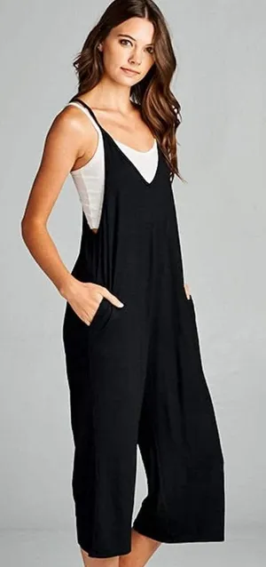 Loving People cropped onesie romper sz L black thumbnail 1