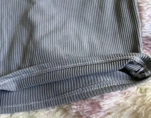 NWOT Square Neck Ribbed Gray Crop Tee Size XS thumbnail 5
