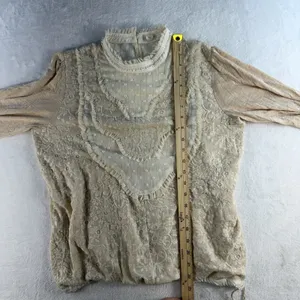 ANTHROPOLOGIE‎ Tiny M Medium Top Finja Embroidered Blouse Romantic Victorian thumbnail 11