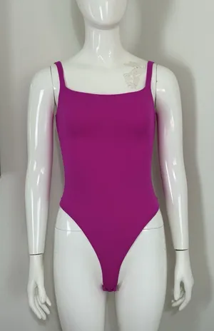 SKIMS Women’s Fits Everybody Square Neck Bodysuit Pink Thong Sleeveless Size S thumbnail 1