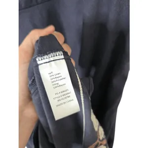 Petal & Pup Navy Blue Linen Blend Floral Embroidered Midi Dress Size Medium thumbnail 7