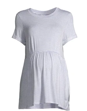 Time and Tru Womens Striped Maternity Smock Top Size Large 12-14 New thumbnail 1