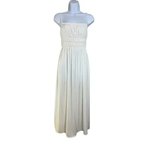 Glassons Women Cream Plisse Smocked Waist Tie Back Maxi Dress Size 6 DL257763POL thumbnail 3
