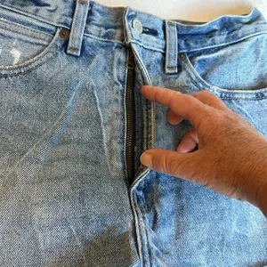 Abercrombie & Fitch Natural Rise distressed denim shorts thumbnail 3