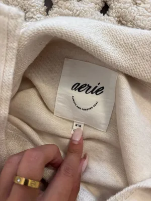 Aerie Cream V-Neck Pullover thumbnail 4