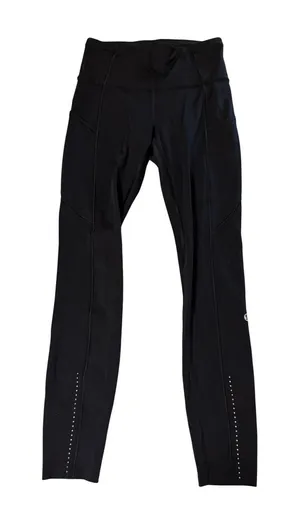Lululemon Size 2-4 Black Leggings Ankle Pockets Reflective Dots High Rise thumbnail 1