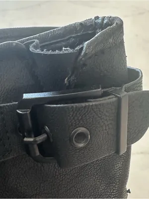 Aldo Black Leather Ankle Combat Boots with Buckle Straps thumbnail 10